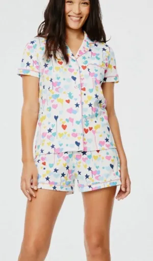 Roller Rabbit Kerri Rosenthal Starry Starry Love Polo Short Pajama set Med/Small thumbnail 1