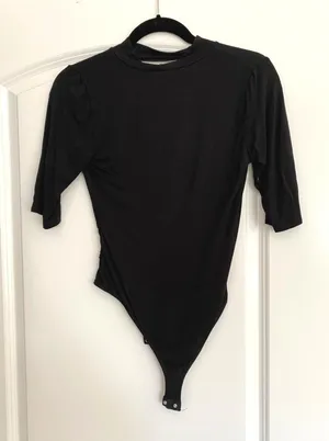 Black Deep V Bodysuit thumbnail 2