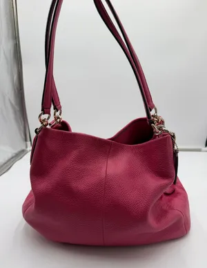 Coach F35723 Pink Pebbled Leather Shoulder Bag Hobo Gold Hardware thumbnail 1