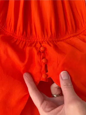 CHICWAYS Orange Ruffle Maxi Dress Boho Tiered Long Sleeve Size M thumbnail 2
