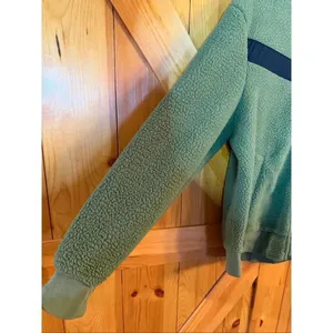 ZYIA ACTIVE Jacket Womens Large Green Black Sherpa Fleece Full Zip (6618) thumbnail 4