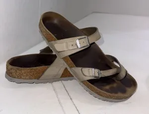 Birkenstock Gray Leather Outdoor Gorpcore Cork Footbed Sandals Women's Size 40 thumbnail 1