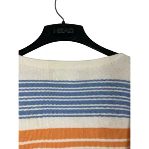 Lauren Ralph Lauren Cotton Striped Sweater L Pastel Rainbow Knit Top Read thumbnail 4