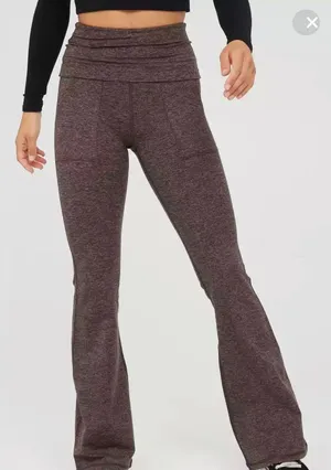 Aerie MEDIUM LONG OFFLINE By The Hugger High Waisted Foldover Flare Legging thumbnail 1
