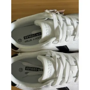 LUCKY STEP Retro Gum Sole Fashion Sneakers Womens 11 White Black Leather NWT thumbnail 5