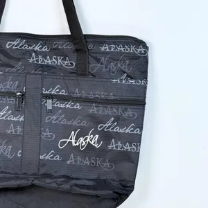 Black Tote Bag Alaska Multi Pocket Shoulder Strap Beach Travel Gorpcore thumbnail 4