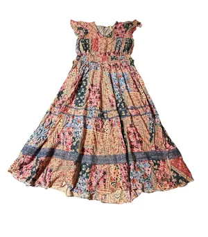 Matilda Jane XL Patchwork Floral Maxi Dress Boho Tiered Smocked thumbnail 1