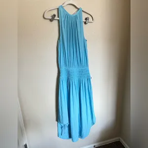 Ramy Brook Audrey Blouson Midi Dress Sz XS Turquoise Satin Sleeveless‎ thumbnail 10
