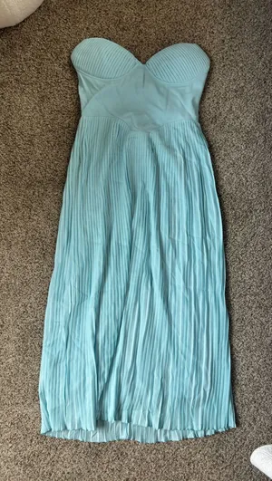 Almond Muse Strapless Dress Blue Size L thumbnail 1