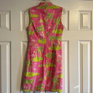 Lily Pulitzer Women’s Pink Flamingo Palm Tree & Golf Vacation Dress thumbnail 6