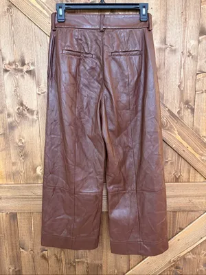 Jason Wu Collective Women’s Size 0 Brown Faux Leather High Rise Cropped Pants (9 thumbnail 5