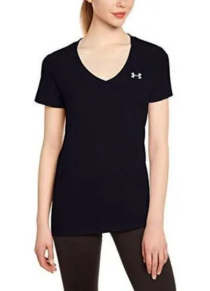 Under Armour Black Tech V-Neck Short Sleeve T-Shirt Sz XL thumbnail 1