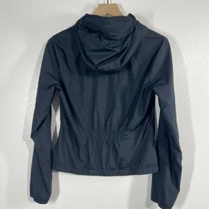 Hollister Hooded Windbreaker Jacket Medium Women Black Lightweight Casual Zip Up thumbnail 2