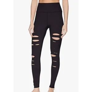 Alo Yoga High Waist Slash Leggings XS Black Cutout Detail thumbnail 9
