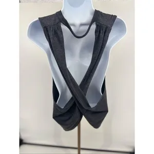 Free People Movement Womens No Sweat Cross Back Tank Top Gray Small thumbnail 8