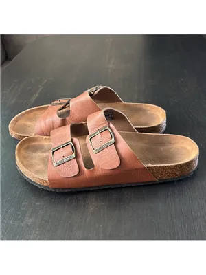 Nautica Tan Brown Double-Strap Buckle Slide Sandals thumbnail 3