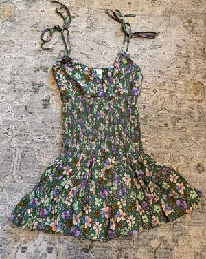 Sky to Moon Smocked Mini Dress thumbnail 1