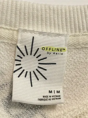 aerie OFFLINE™ Cream Pullover with Black Sun Graphic thumbnail 3
