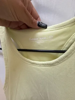 Outdoor Voices Women's Ribbed Racerback Crop Tank Top with Built-in Shelf Bra thumbnail 2
