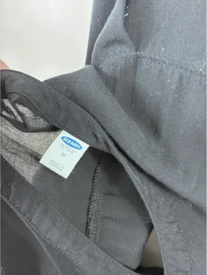 Old Navy Black Rayon Utility Blouse V-Neck Breezy Long Sleeve Sz M Dual Pocket thumbnail 4
