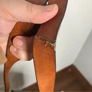 Fossil Harper flap crossbody bag black leather‎ brown leather strap medium size thumbnail 16