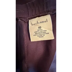 Vintage 90s Y2K Whimsigoth Brown Embroidered A-Line Maxi Skirt Cottagecore Sz 10 thumbnail 3