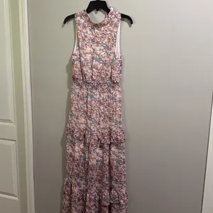 FSL Apparel floral print ruffled halter top maxi dress thumbnail 3