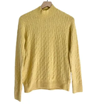NWT J. Crew Factory Wool Mock Neck Sweater Extra Soft Yarn Yellow Small thumbnail 1