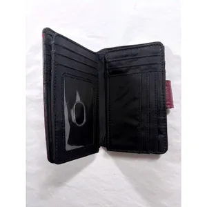 Red Black Plaid Bifold Wallet Kiss Lock Coin Pouch Faux Leather Preppy Accessory thumbnail 5