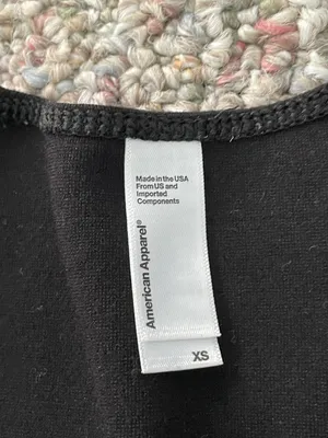 American Apparel Black Long Sleeve Crop Top thumbnail 4