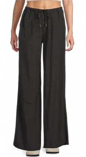 Roxy Lyla Low Rise Drawstring Pull-On Linen Wide Leg Pants thumbnail 1