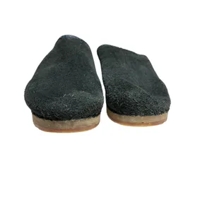 Holie Suede Wooden Clogs Black Slip On Mules Size 7 70s Boho Vintage thumbnail 9