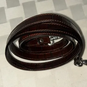 Crocodile Embossed Brown Leather Strap Purse/Bag thumbnail 2