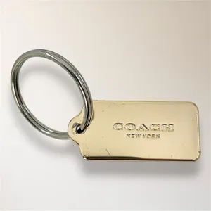 Coach New York Gold Tone Hang Tag Keychain Bag Charm‎ Fob Large Split Ring thumbnail 5