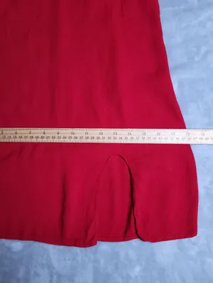 Reformation Marlowe Slip Dress Red V-Neck Spaghetti Strap Mini Slit Womens Sz S thumbnail 10