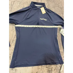 NWT Peter Millar Quarter Zip Pullover Womens Navy American Express UPF 50+ Large thumbnail 5