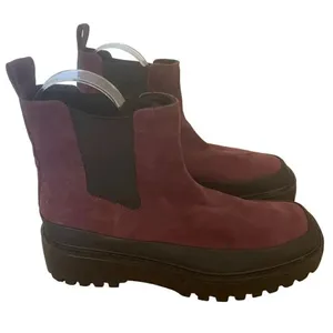 Nordstrom Rack Bellamy Faux Suede Chelsea Boots Wine Womens 8.5 Waterproof thumbnail 3