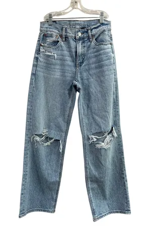 American Eagle Stovepipe Straight Jeans‎ Distressed High Rise 00 Short thumbnail 1