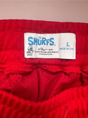 The Smurfs Smurfette Red Mesh Athletic Shorts Size L Cartoon‎ thumbnail 2