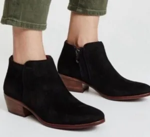 Sam Edelman Petty leather black heeled ankle boots booties sz 6.5 thumbnail 1