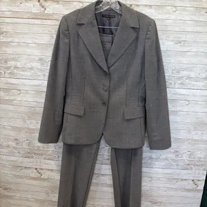 Antonio Melani Womens Pant Suit 2 Piece Gray 3 Button Raw Hem Trouser Topstitch thumbnail 8