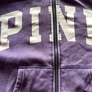 Victoria's Secret Vintage PINK Full Zip Hoodie Purple White Women's Size Large thumbnail 7