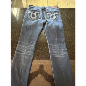 Big Star Nina Jeans Sz 30L Long‎ Dark Denim Distressing Straight Leg Western thumbnail 6