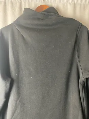 Athleta Cozy Karma Asym Fall Sweatshirt Dress Black Yoga Athleisure M thumbnail 4