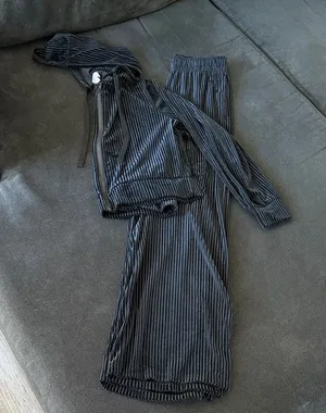 Chico's Black Ribbed Velour Lounge Set thumbnail 1