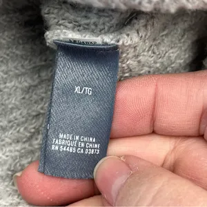 Aerie Terry Cloth Sweater Womens XL Grey Gray Wrist Tie Notch Neck‎ NEW *FLAWED thumbnail 3