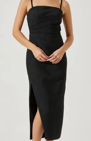 Black Muriel Jacquard Midi Dress thumbnail 1