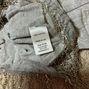 Womens Gray Graphic Crop T‎ Shirt Tiger Roses Stay Wild Live Free Fringe Grunge thumbnail 3