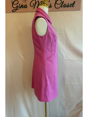 MOTF Studio Solid Pocket Sleeveless Short Dress in Pink, Size Small thumbnail 4