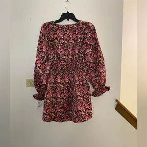 Vero Moda Elly Floral Mini Dress Long Sleeve NWT Small Pink thumbnail 10